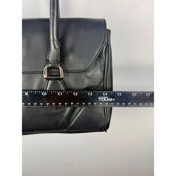 Wilsons genuine leather shoulder satchel, doctor bag, black, vtg - Picture 6 of 12